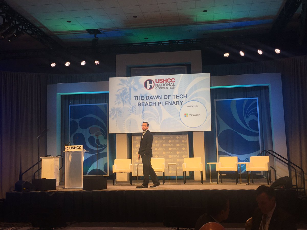 UDTCorp's tweet photo. Xavier Gonzalez from @eMergeAmericas getting the #TechPlenary started and introducing @hfleches as a panelist! #USHCC2016 https://t.co/yIR5qIDzxO