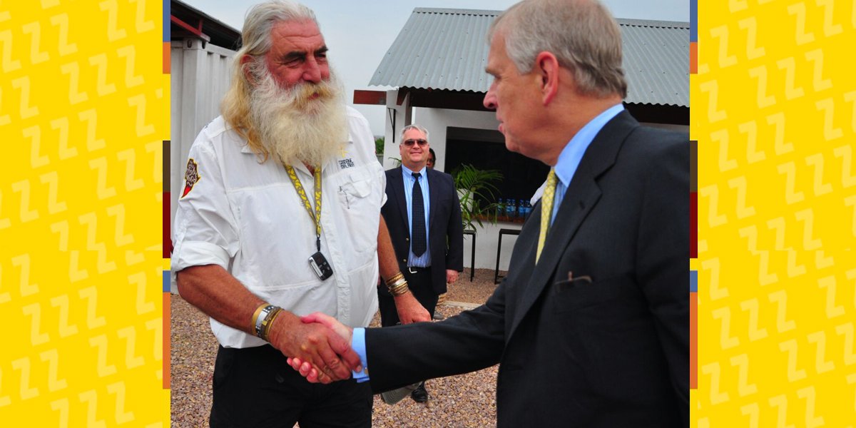 Our #malaria ambassador <a href="/KingsleyFoundat/">Kingsley Holgate</a> -- adventurer, philanthropist &amp; one of the most travelled men in #Africa -- meets @TheDukeOfYork