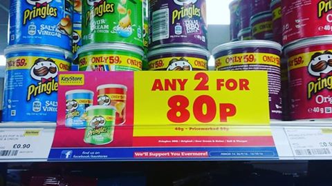 McLeish_Inv's tweet photo. Fancy something different for a snack? Our small @Pringles_UK are only 59p just now, or 2 for 80p! https://t.co/v6vlCjvaDG