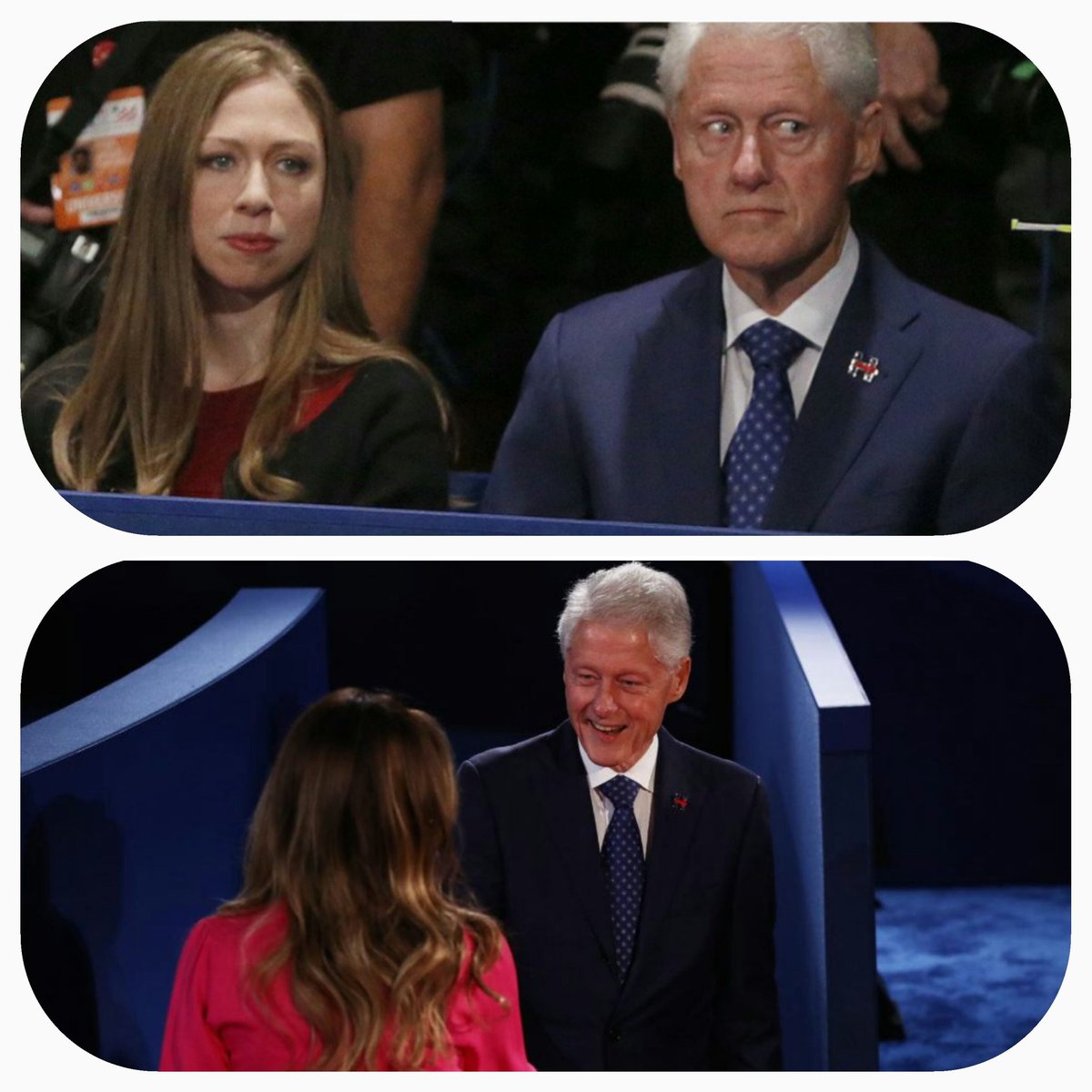 sandraDodd7's tweet image. then he sees Melania and goes #PredatorMode