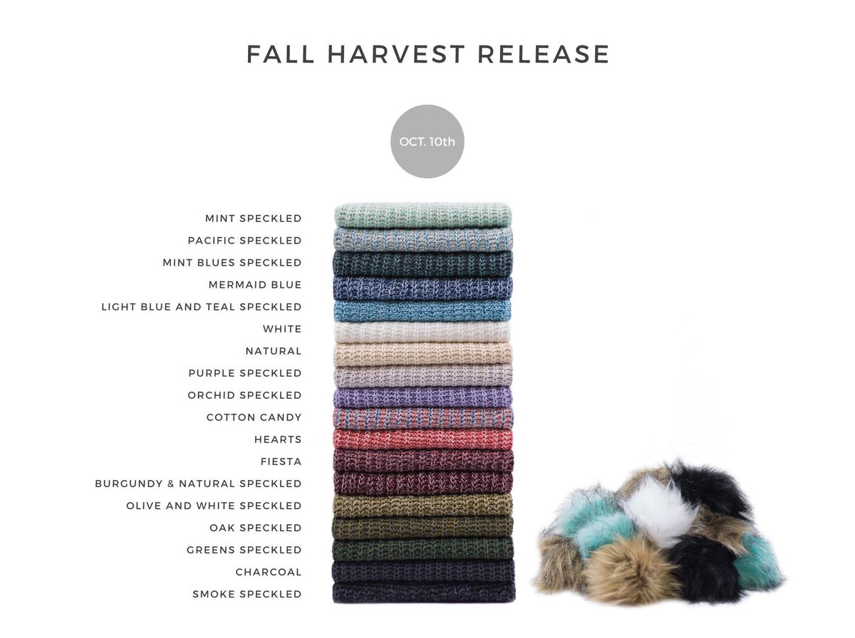 Happy Monday Saints! 18 new pom beanies will be released at 10AM today | credit Maryville University at checkout