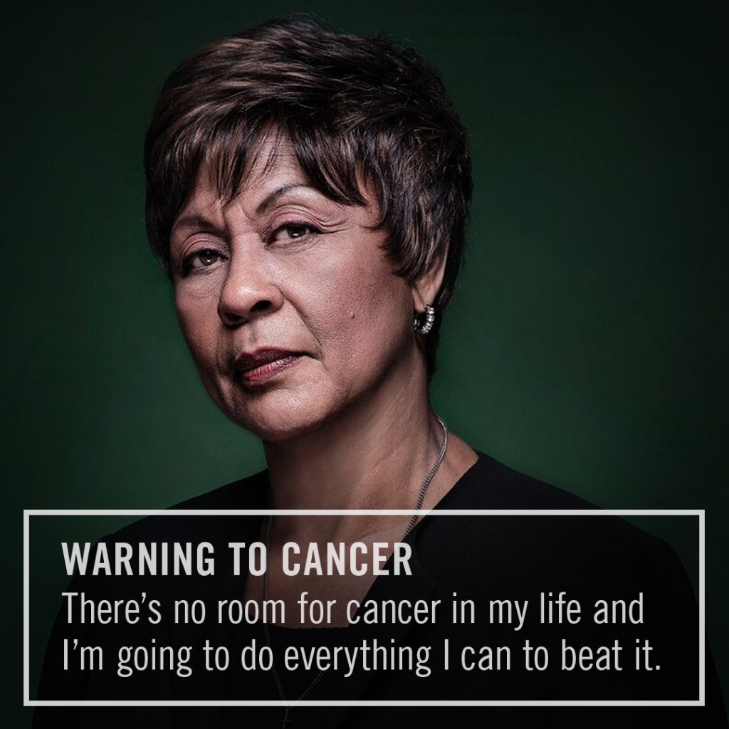 uabmedicine's tweet photo. Carolyn has issued her warning. There's no room for cancer in anyone's life.  Issue your own #warningtocancer. https://t.co/6HtS96C2qw https://t.co/HinGkbE8hm