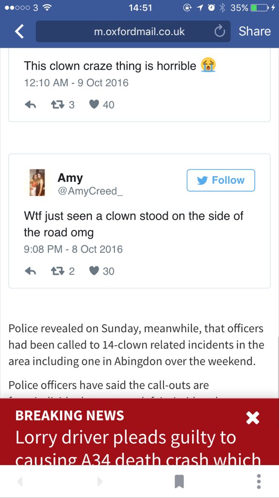 ShaniceGerring's tweet photo. @AmyCreed_ your tweet is on the Oxford Mail 🙈 https://t.co/nZ56KAq0Ys