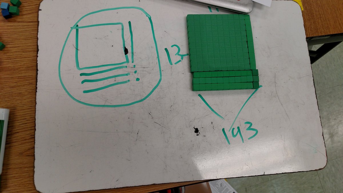 NSivilli_HAedu's tweet photo. Modeling the area model using arrays with base ten blocks to divide! #multipleanswers #showingourthinking #mtps https://t.co/mIk8ayFxT5