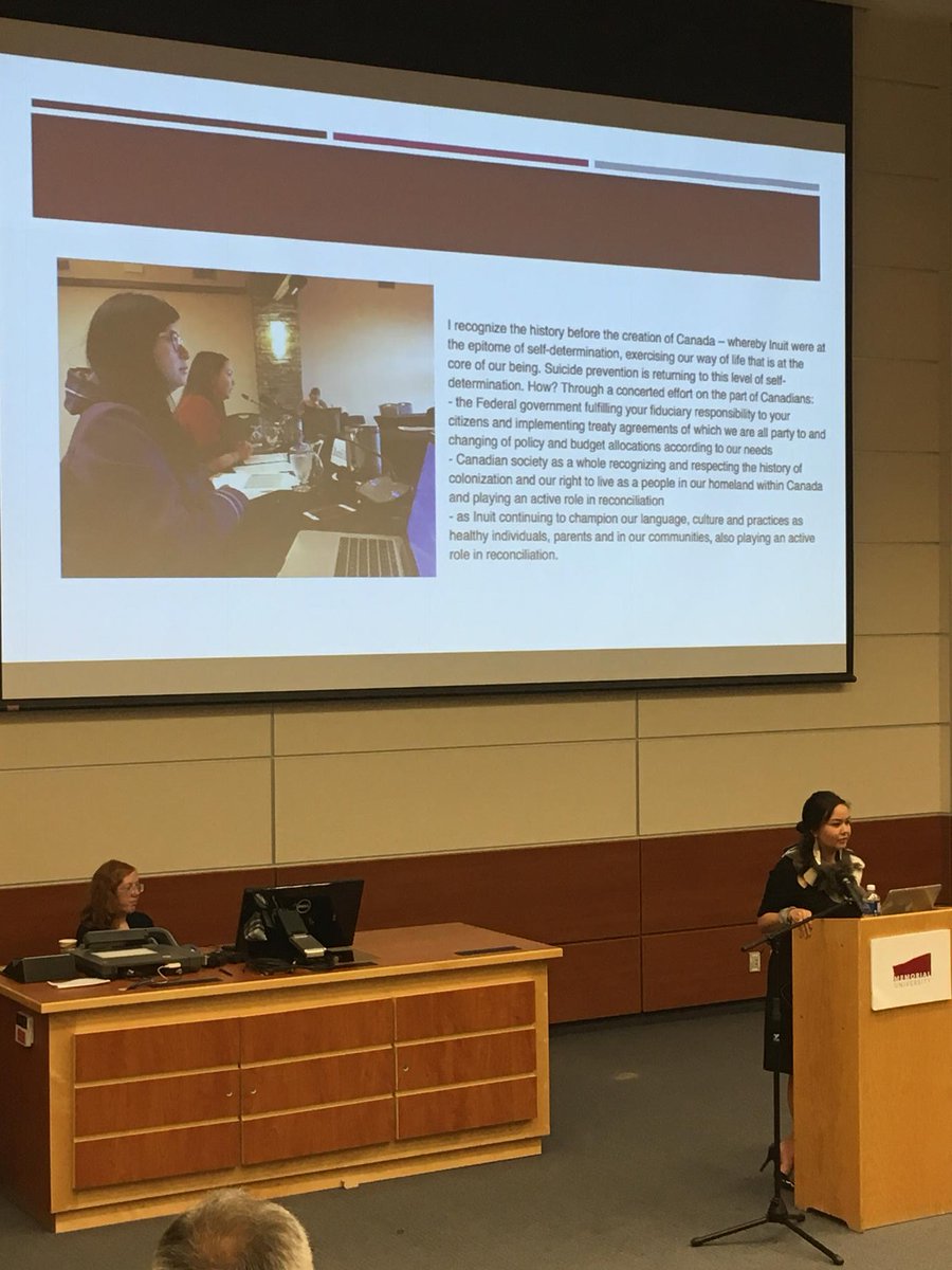 cath_andersen's tweet photo. Maatali Okalik, president of Natl Inuit Youth Council, delivering some powerful messages to #InuitSC2016 @MemorialU https://t.co/Bq1eUOLhG7