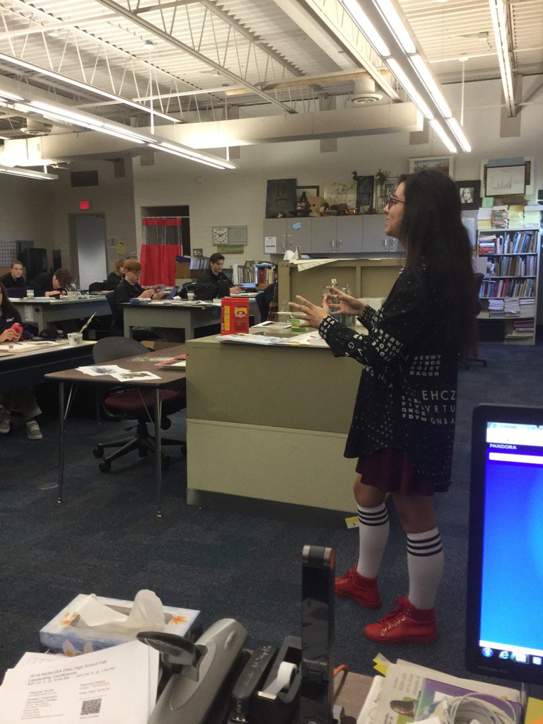 Smith_ADC's tweet photo. ADC graduate, Sarai Vega returning from FIDM in LA, and encouraging current juniors
#tollesadc_2018 https://t.co/YCFPrS2Dd1