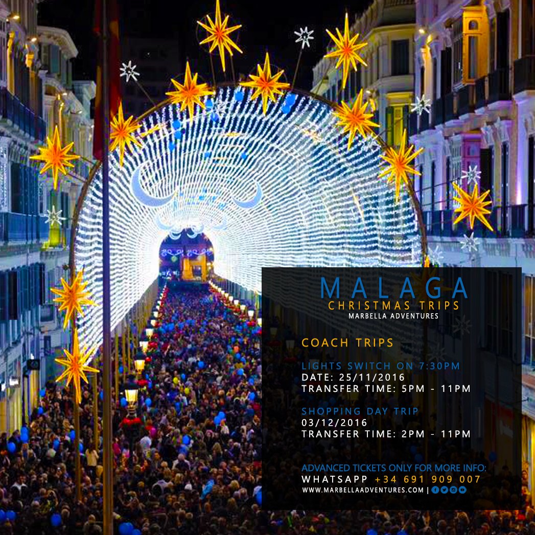 In #Marbella for Christmas and fancy a day trip to #Malaga lights? Here's your day trip (But don't forget your guide ;) )