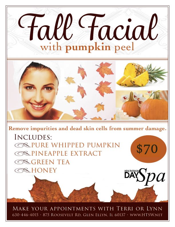 HealthTrackSW's tweet photo. Get a Pumpkin Peel Facial! Make your appointment today: 630-446-4015 #fallfacial https://t.co/rAqcMHUa3q