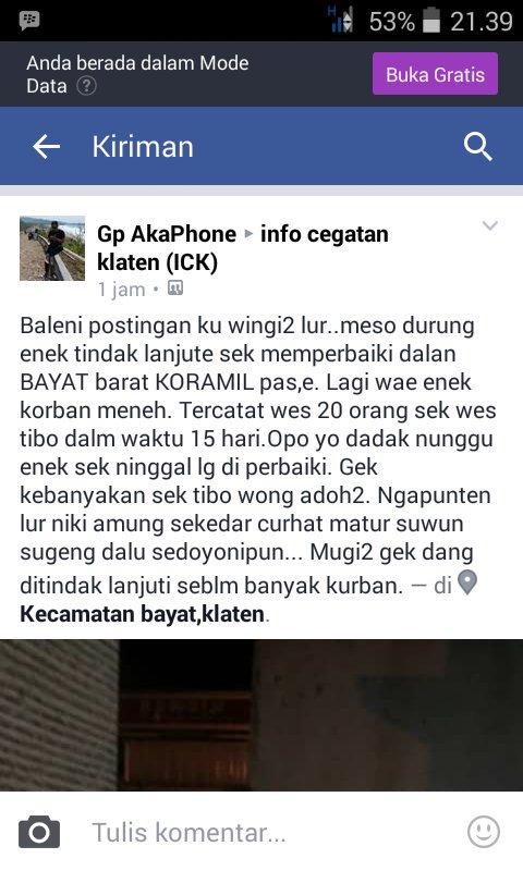 antara354's tweet photo. @ganjarpranowo @humaskabklaten @DpuEsdmKlaten @SriHartini_Klt @binamargajateng sampai skrg blm ada tindakan. https://t.co/QswfMGY2jZ