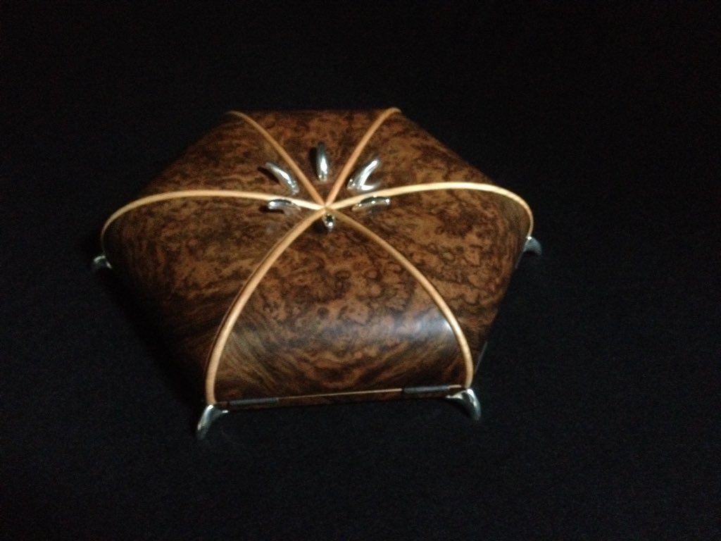 TheEbonist's tweet photo. On the way to #wherecraftmeetsart Auction @ChristiesInc with Limited Edition Aestas Jewellery Box #craftsmanship #Art @QESTcraft https://t.co/sPo3LE8hub