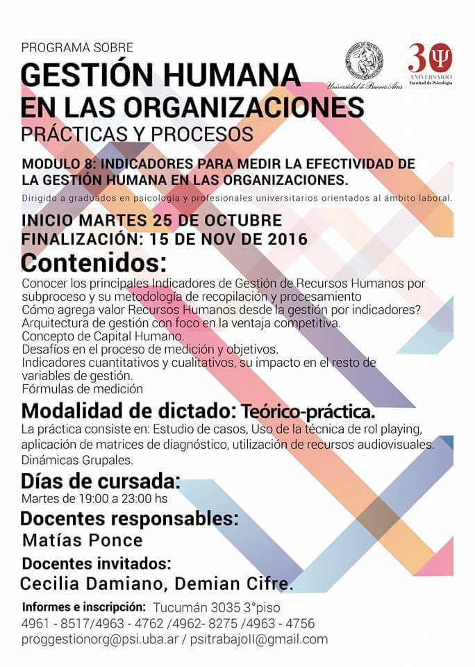 Se pueden medir los comportamientos humanos en el trabajo? 
Último módulo del exitoso Programa de Gestión Humana en la UBA.