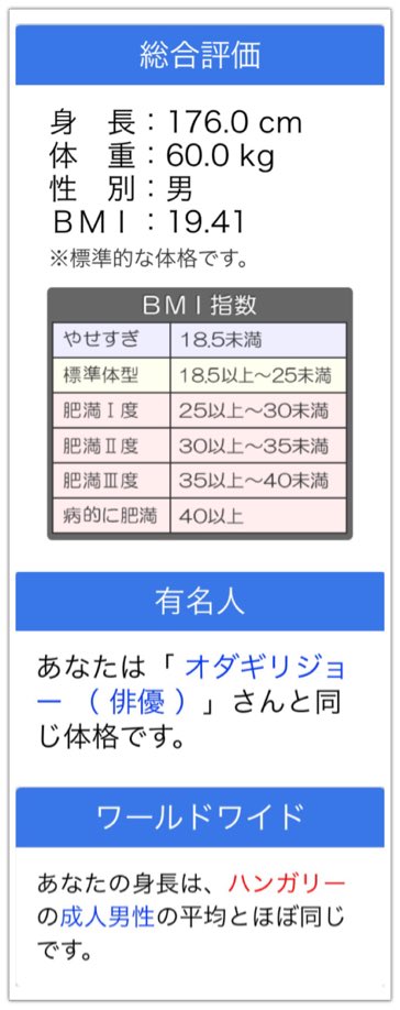 音暖 性別 身長 体重を入力するとbmiやどの芸能人と体格が近いか教えてくれる 背くらべ というアプリで左から順に日々樹渉 朔間零 深海奏汰の三奇人入れてみた 佐藤隆太と千原ジュニアとオダギリジョーが並んだらそれで三奇人の完成だ 白目