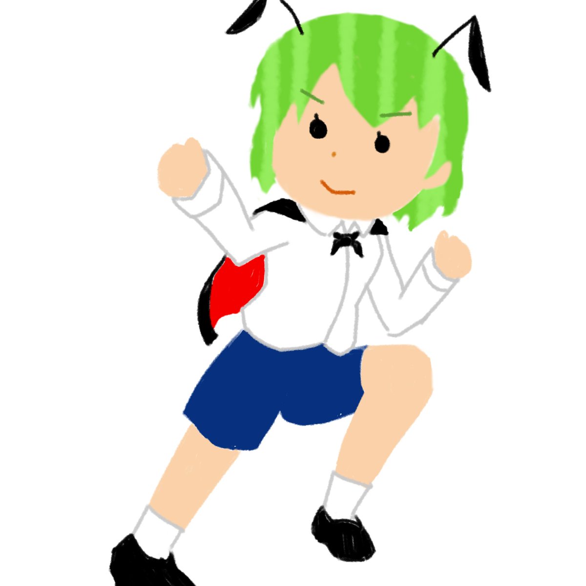 仇薙なるん 蹴りを入れる蟲の女の子のイラストです 仇薙なるん 蹴りを入れる蟲の女の子のイラストです