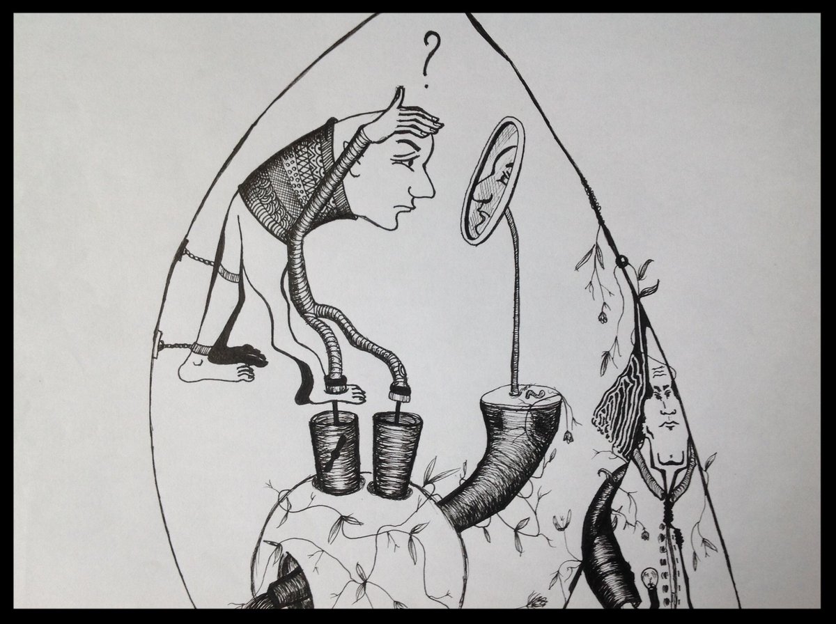 Seesaw_crea's tweet photo. Speed #drawing " who is in the mirror ?" #2MPromote #dessin https://t.co/vI1n6iNguu