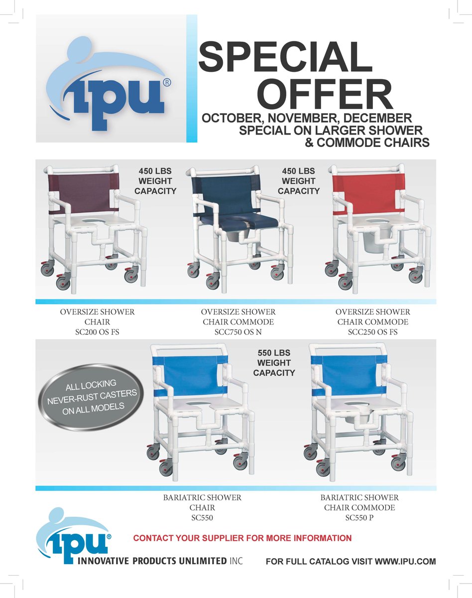 IPU1985's tweet image. Contact your medical supply dealer about #IPU 's 4th quarter special offer. #healthcare #pvc #showerchair