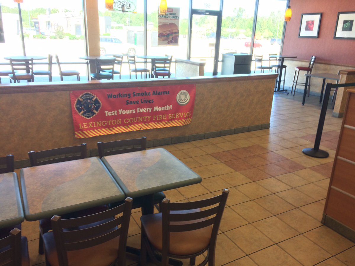 CountyLex's tweet photo. Thanks to @Subway S. Congaree for helping promote ๐ safety week and checking your smoke alarms.
#LexCoPS #FirePreventionWeek #firesafety https://t.co/hVqLCtjTHT