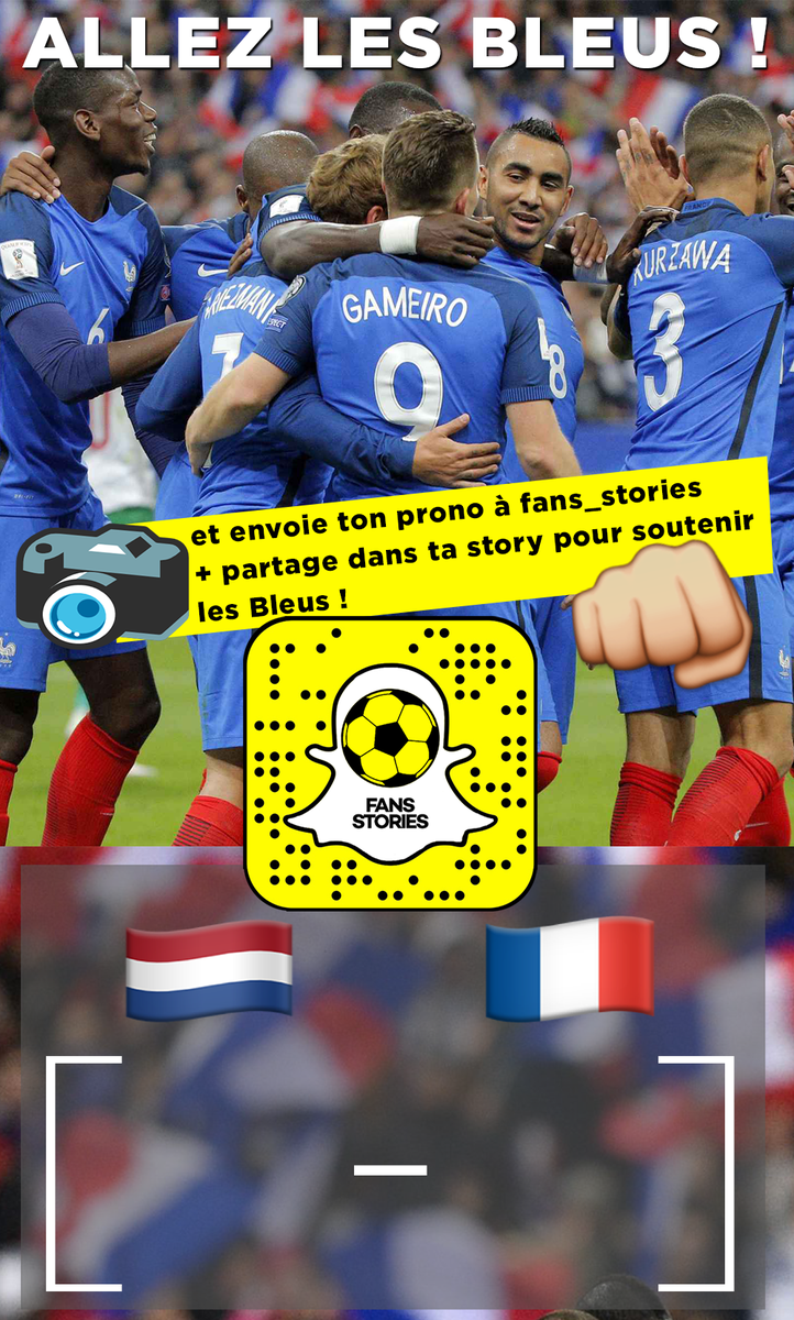 fans_stories's tweet photo. #PBSFRA #CM2018 Allez les Bleus ! Ecris ton prono du match et partage-le sur snapchat pour soutenir les Bleus ! @equipedefrance https://t.co/Lgb6m1zRTd