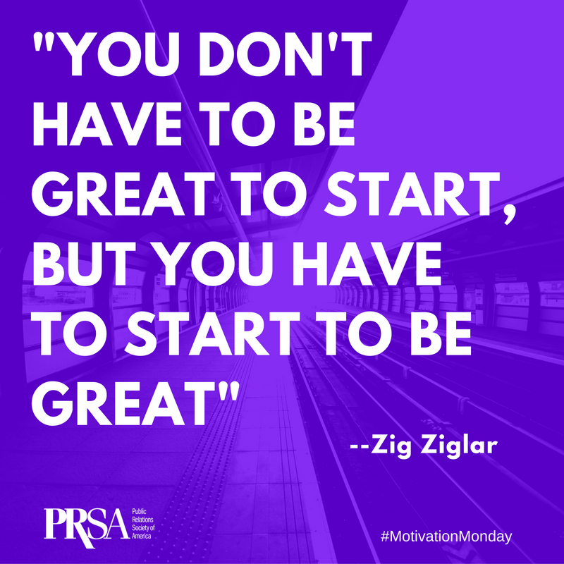 PRSA's tweet photo. Don't be afraid to take that first step! #MotivationMonday https://t.co/c0GyZTDkJc