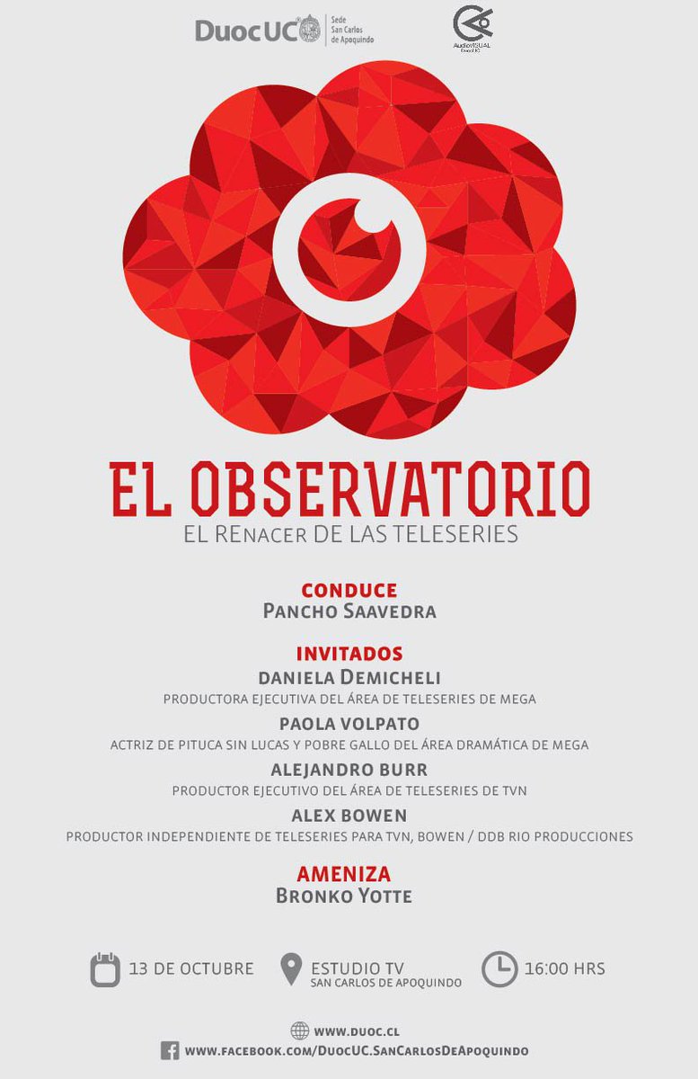 Audiovisual_SC's tweet photo. ¿Tienes Alguna pregunta que hacerles a nuestros Invitados? Usa el hashtag #ElObservatorio2016 y estarás participando por entradas al cine!!! https://t.co/AxhD1Q3RiC