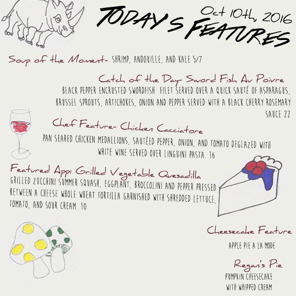 #DinnerSpecials! Come down to Shrewsbury Street to enjoy some delicious dinner!