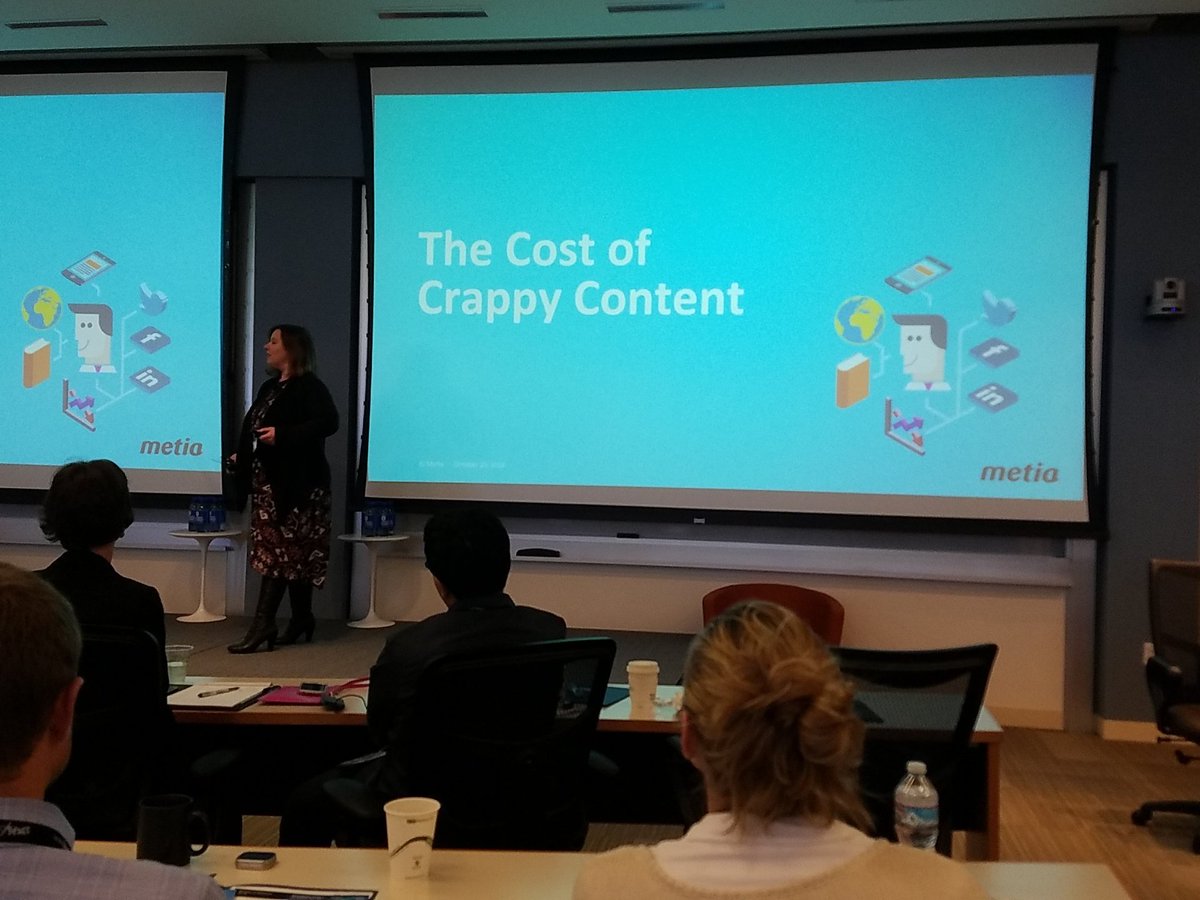 LizzHighUK's tweet photo. @misiatramp of @metia talks about 'The cost of crappy content'. Metia's Content Resonance System disrupts #DDS2016 https://t.co/X5zpG3ClB3