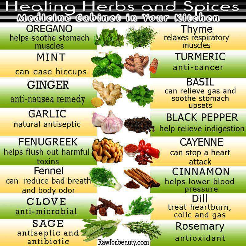 #Medicine cabinet in ur #kitchen! bit.ly/1I2zNde #herbs #spices #diet #nutrition