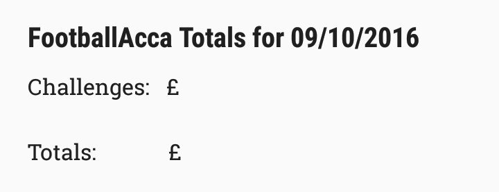 Veritatem_FA_'s tweet photo. Sunday's footballacca totals https://t.co/oJtxbM9RfA