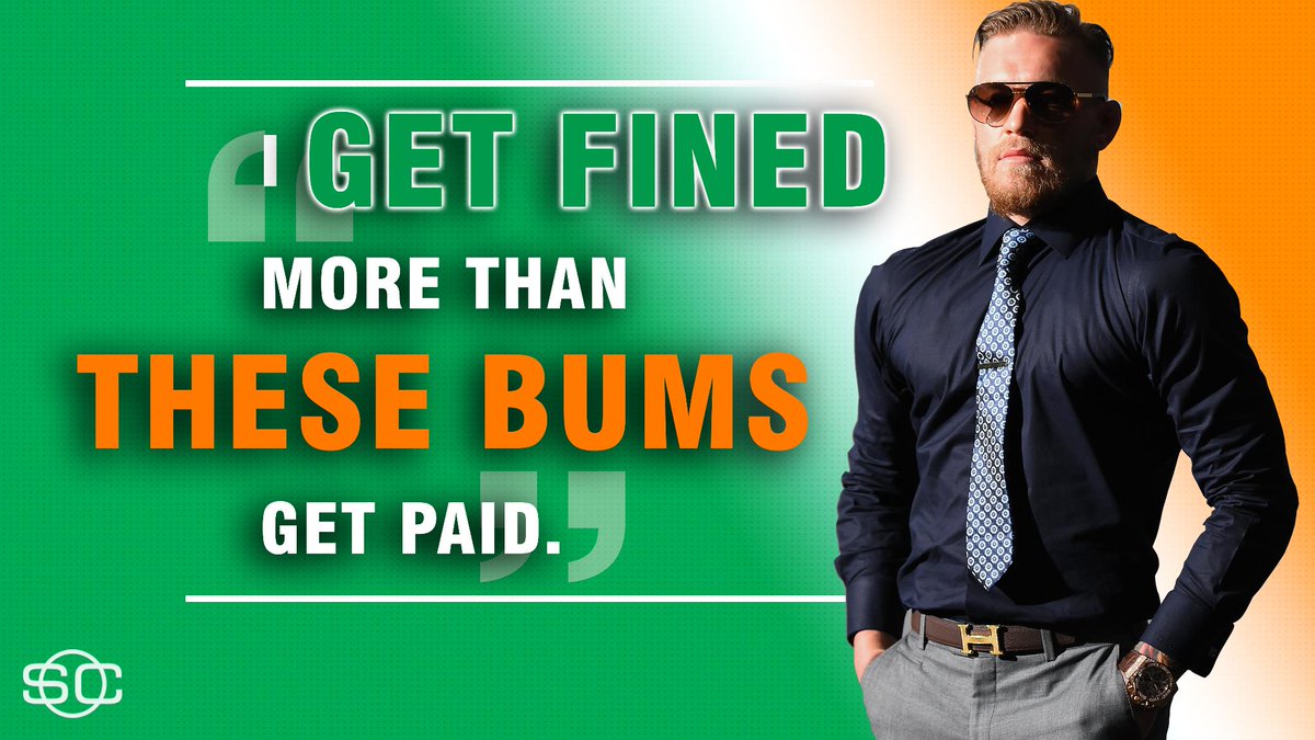 SportsCenter's tweet photo. Conor McGregor reacts to his $150,000 fine. (via @TheNotoriousMMA) https://t.co/Xk4A71IyTm