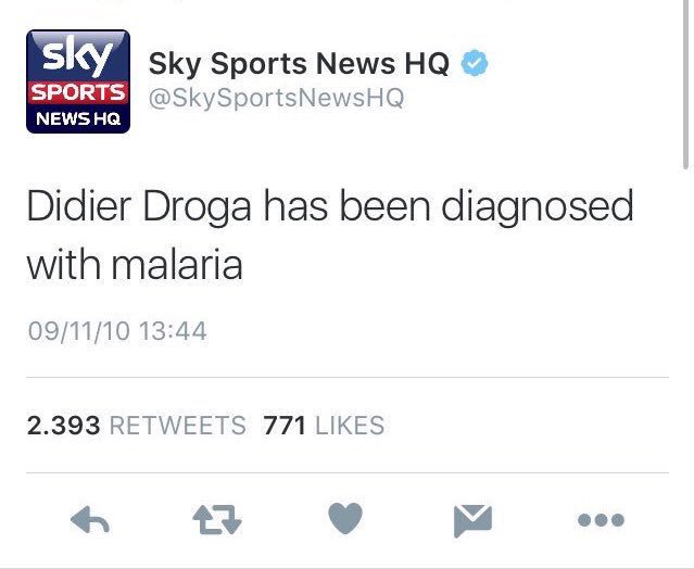 FootballFunnys's tweet photo. Throwback to when it took Didier Drogba 26 minutes to recover from Malaria. https://t.co/qAvils69mu