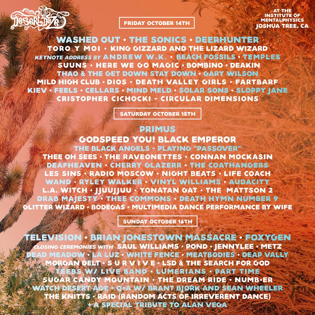 amoebamusic's tweet photo. RT to win tickets to see @realwashedout, @primus, Television, GY!BE &amp; more @desert_daze festival Oct 14-16 in Joshua Tree! Winner at 4pm https://t.co/WWj6hG7lkP