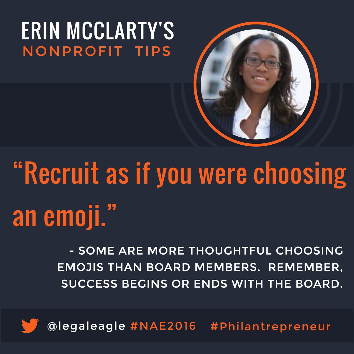 legaleagle2010's tweet photo. I'll be speaking at #NAE2016 on #nonprofit governance in 10 days, and to kick off will be sharing tips all this week. First one... https://t.co/7MYkgSOZ9n