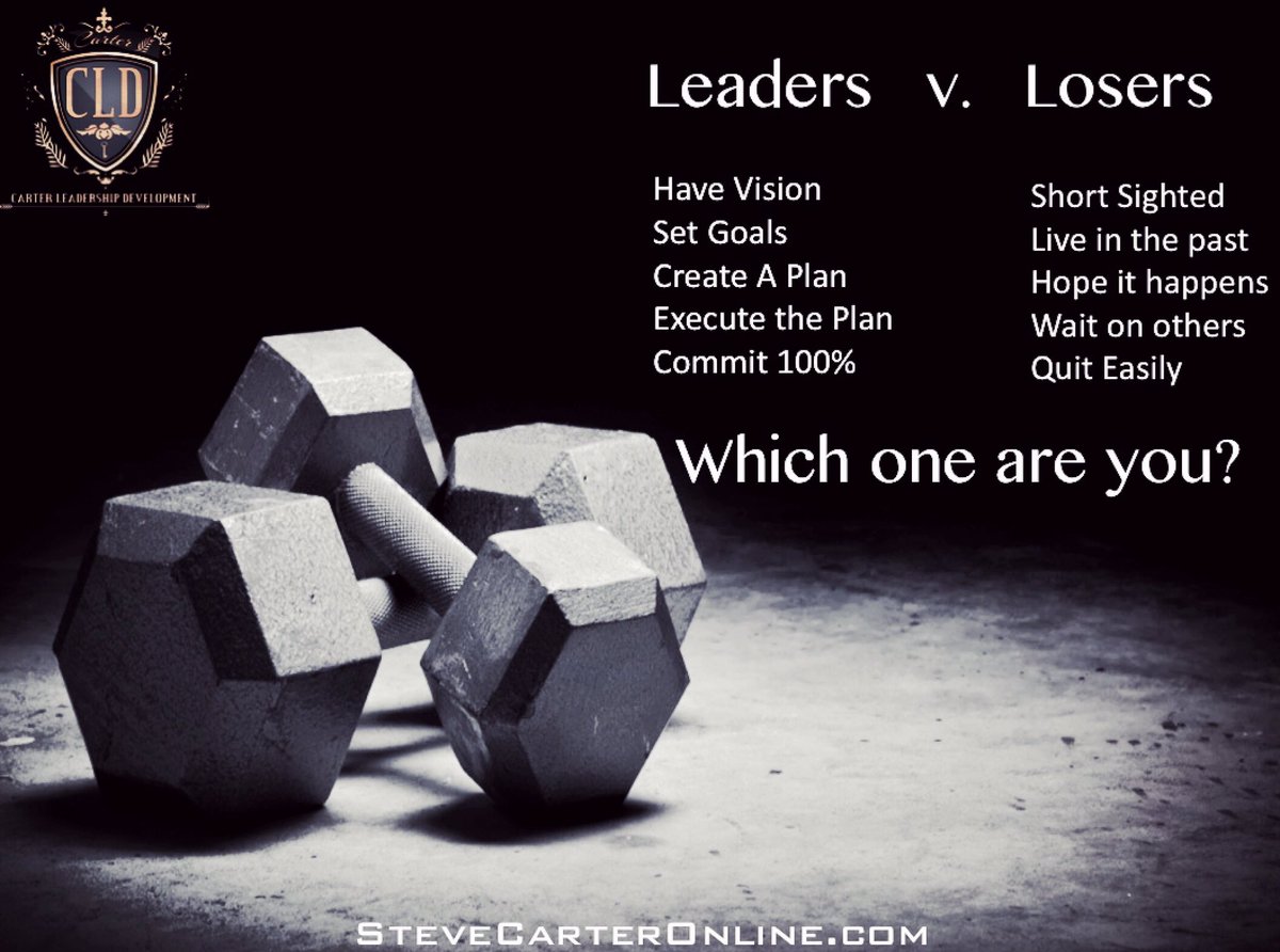 SteveCarterCLD's tweet photo. Leader or Loser?
It's YOUR choice!
#leadersmultiply #morningmotivation
Like, Comment, or Share if you agree!
https://t.co/wD4K3OdKGp https://t.co/S7pd7NaMOs