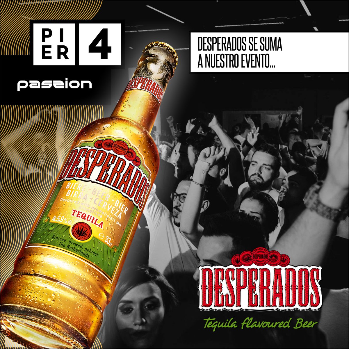 ¡¡ MAÑANA ES EL DÍA !! Y queremos premiar con CERVEZA DESPERADOS GRATIS a todos aquellos que lleguen de 23 a 1.

#Desperados #PIER4