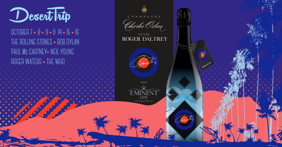 EminentLifeLtd's tweet photo. The Roger Daltrey champagne will be served in The Diamond Lounge on Sunday 16th @DesertTripIndio @TheWho @TeenCancerUSA @EminentLifeLtd 🍾🍾🍾 https://t.co/0IoZdn7X7l