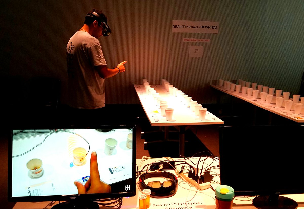 After last night, more than happy to escape into a little #VR / #AR! Bright young things on fire at <a href="/realityvrhack/">Reality Virtually</a>  #hackathon #MITMediaLab