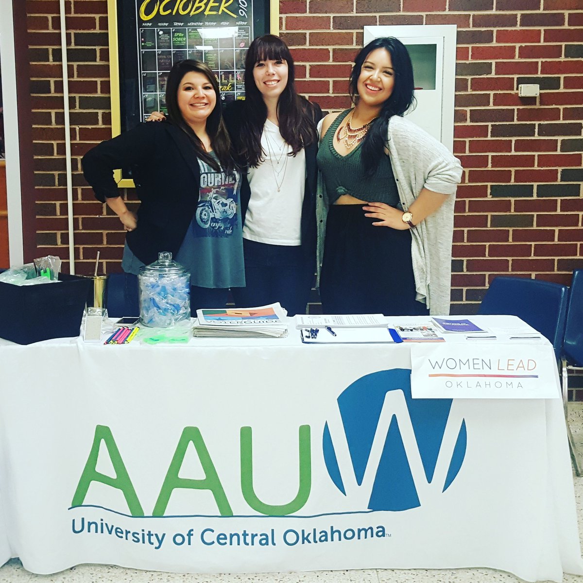 WomenLeadOK's tweet photo. Registering voters at UCO Nigh Food Court! Come say, register and pivk 2016 Voter Guide. #wlok #wlokvotes https://t.co/kWazuLAxg6
