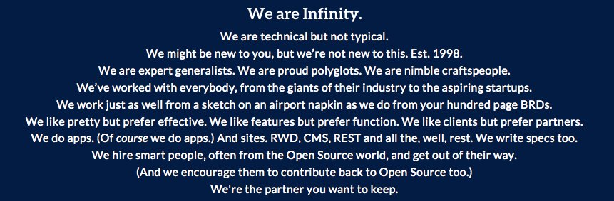 iinteractive's tweet image. We are Infinity.