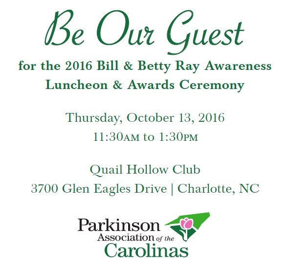 ParkinsonAssoc's tweet image. Join us for our Annual Awareness and Awards Luncheon this Thursday!! #luncheon #awareness #fightPD