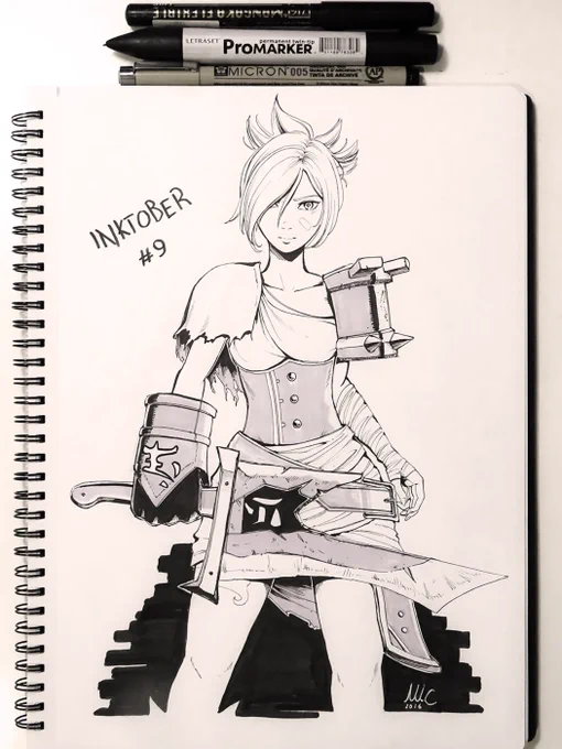 9th  and 10th Inktober. Riven from LoL, for the prompt word "Broken", and Artorias from Dark Souls, for "Jump".
#inktober #inktober2016 