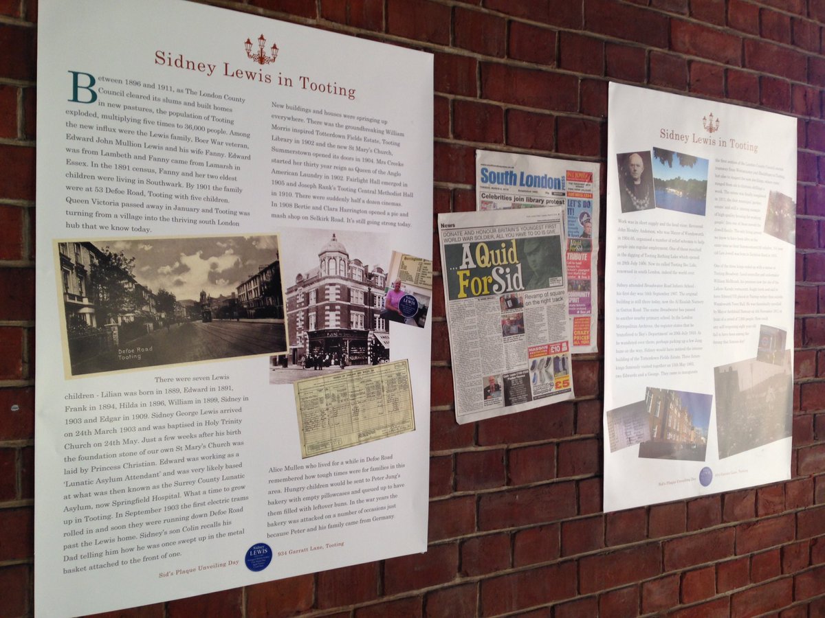 summerstown182's tweet image. GOOD NEWS! &apos;Sidney Lewis in Tooting&apos; Exhibition coming to #TootingLibrary @wandsworthlibs @tootinghistory @WW1Wandsworth @GLL_UK #SPUD182