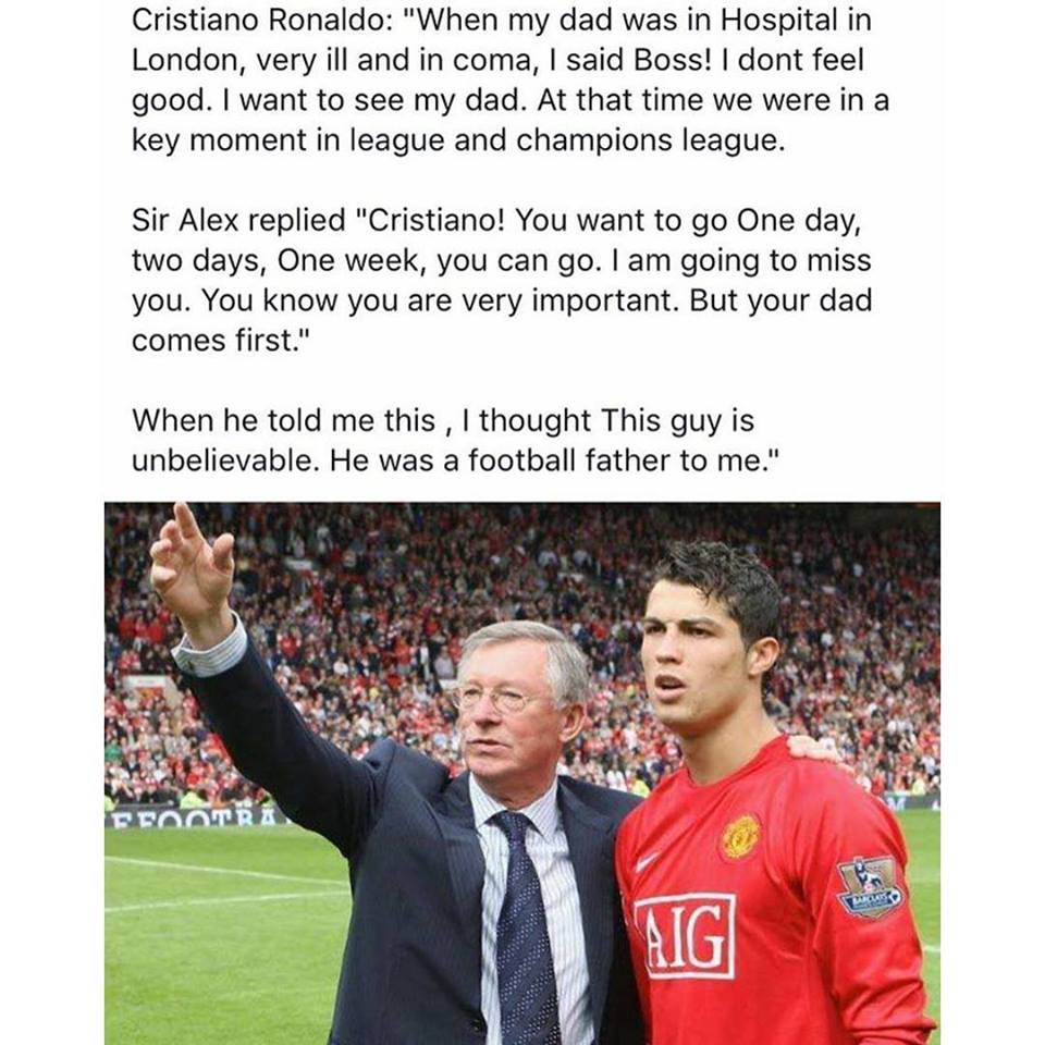 Ronaldo and Sir Alex Ferguson 👏, image size:960x960