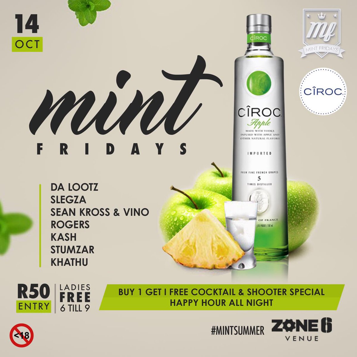 Xolani_Mr's tweet photo. #MintSummer16 @CirocVodka_SA with that #CirocApple @MintFridays_ @Zone6Venue ๐๐๐๐ https://t.co/T0PIyu8YFa