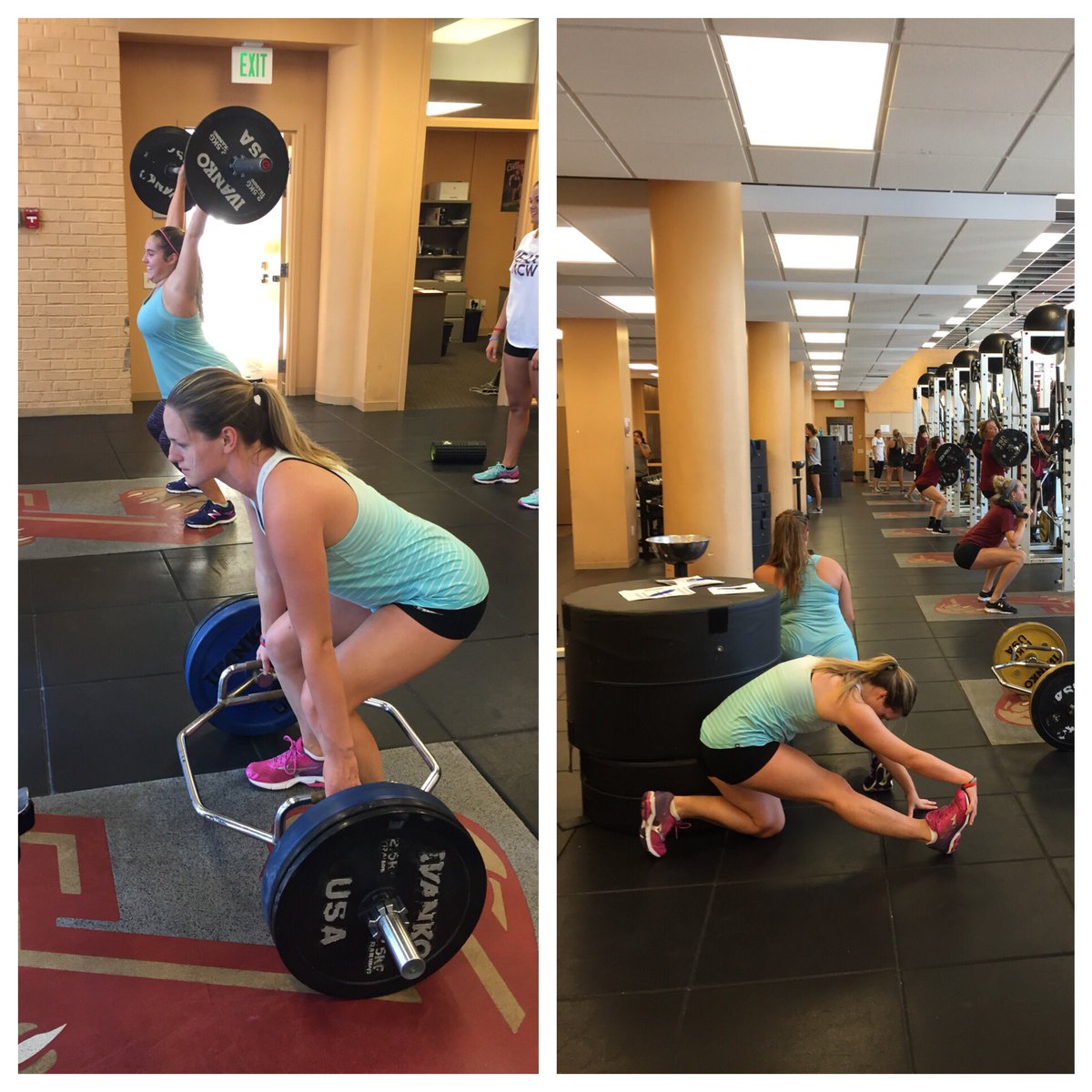 CofCSportsPerf's tweet photo. @_cofctrack getting a voluntary lift in post Hurricane Matthew. Go Cougs!! 🐾💪🏼 https://t.co/6zpfUYSv86