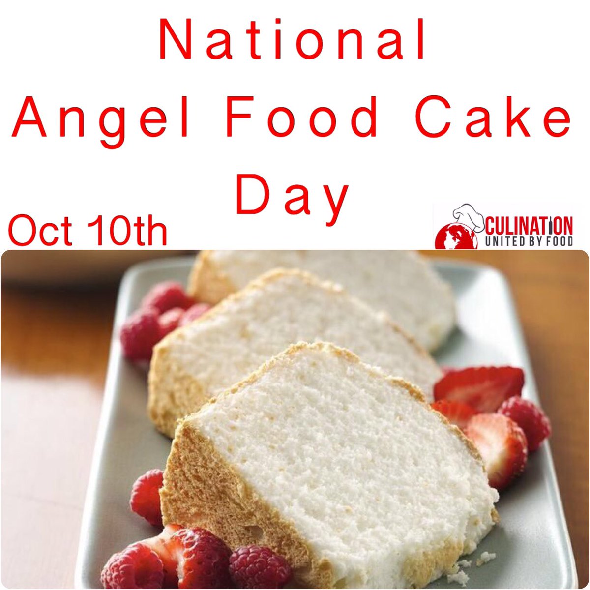 CuliNationMag's tweet photo. National Angel Food Cake Day #Culination #UnitedByFood #CulinationMagazine #FoodHoliday #Cake #AngelFood #AngelFoodCake https://t.co/2xzIKGoef7