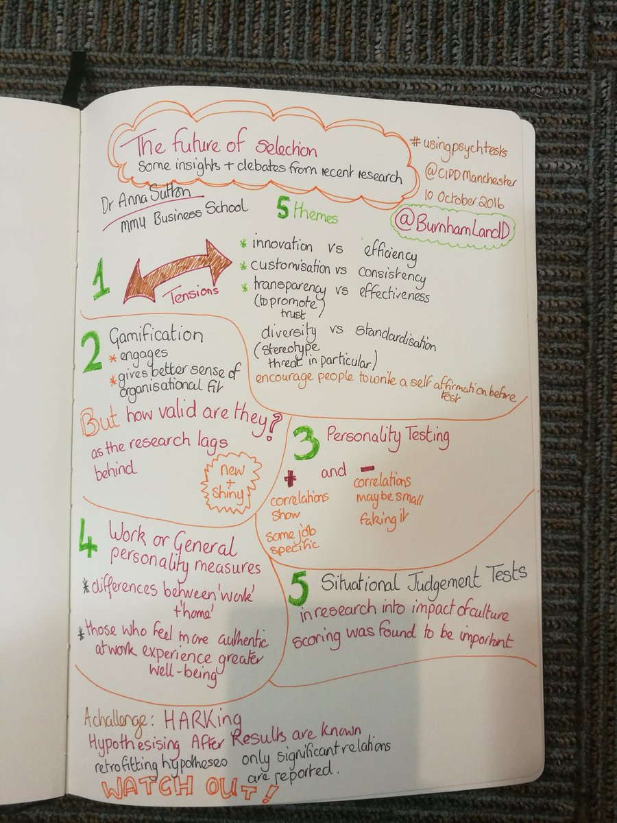 BurnhamLandD's tweet photo. #usingpsychtests Sketchnote of Dr Anna Sutton on 'Insights &amp; Debates from Recent Research' https://t.co/QavDmiRorq