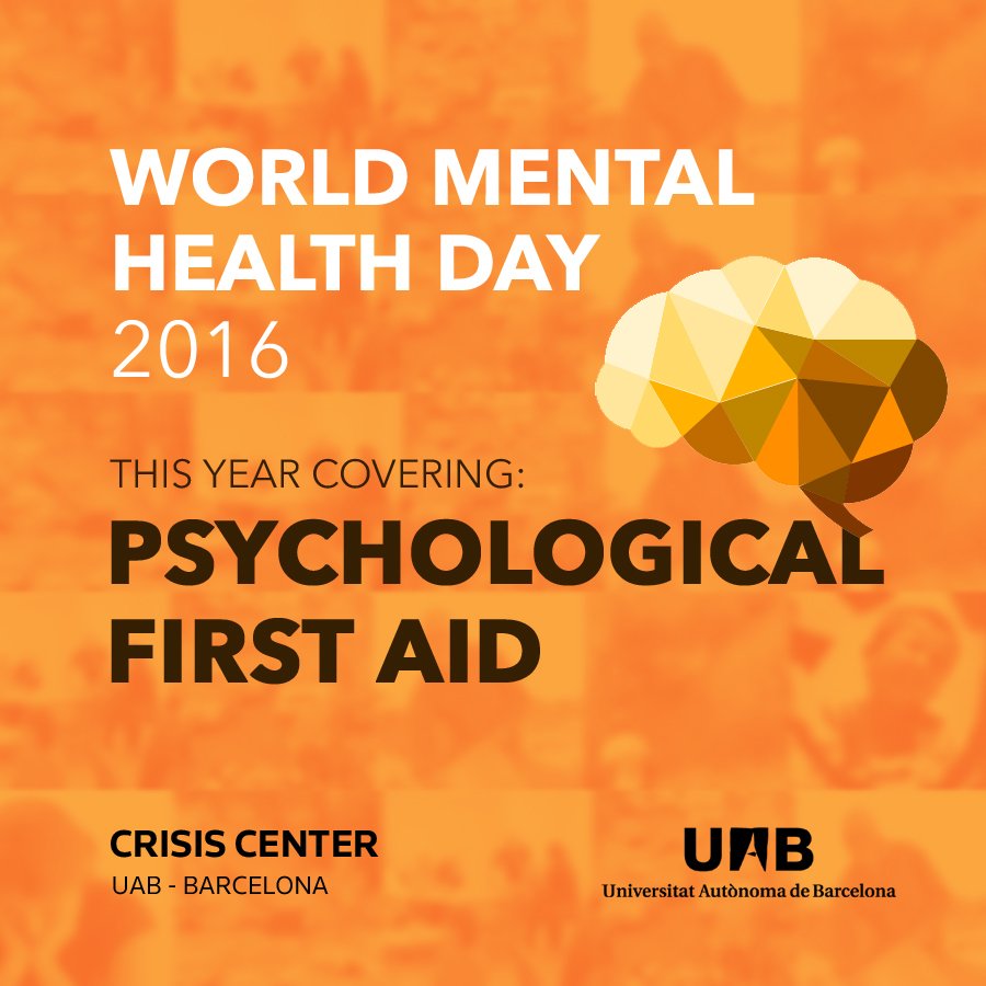 UABPAP's tweet photo. Hoy día de los Primeros Auxilios Psicológicos en el #WMHD16 proponemos la lectura de https://t.co/Oak6fFh89T y https://t.co/yDHB7zzEGX https://t.co/EniZzJLwG9