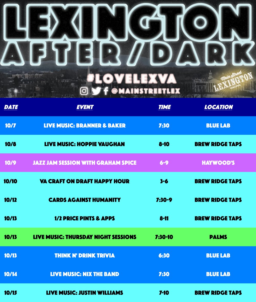 As the weather cools, downtown after dark is heating up! #LoveLexVa