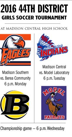 The 44th District Girls Soccer Tournament gets underway tonight at Central .. here's the schedule <a href="/mshs_ladyeagles/">MSHS Lady Eagles</a> <a href="/bereacommunity/">BereaPirates</a>