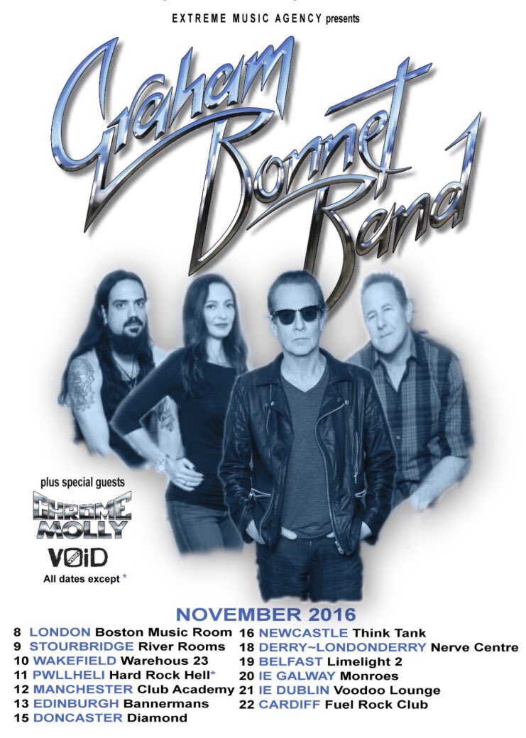 We are super excited to be joining #rock #legend #grahambonnet on his November #tour with <a href="/ChromeMolly/">Rebel without a clue</a> Get involved! #v0id #classicrock