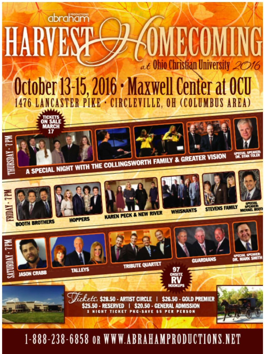 IvanParker's tweet photo. Don't miss this Harvest Homecoming at OCU in Circleville, OH on October 13-15. See flyer for details. https://t.co/mtciCdVa7G